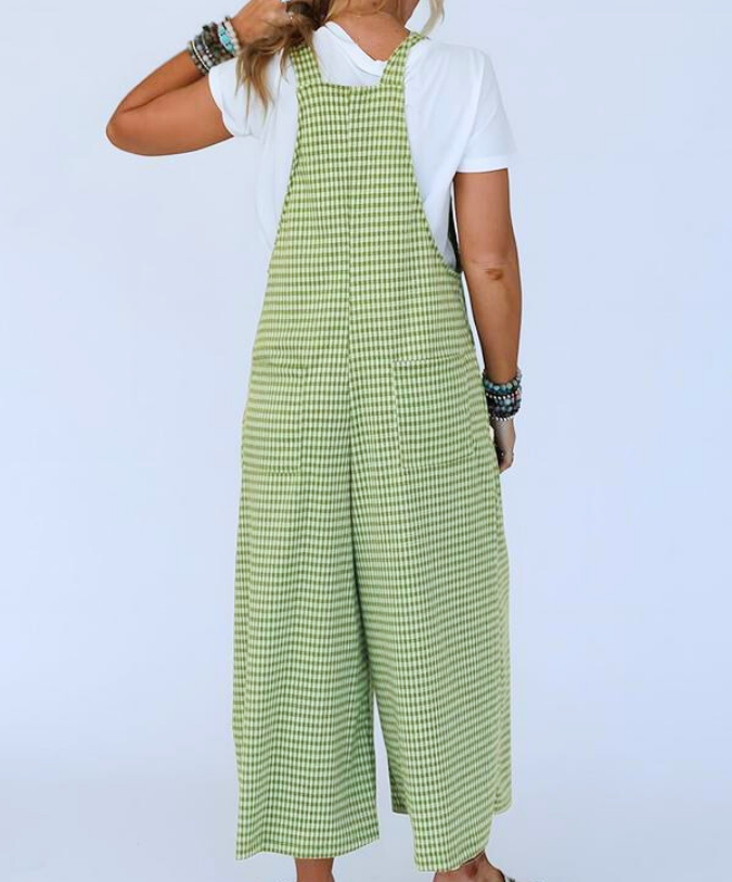 Comfy Plaid Jumpsuit